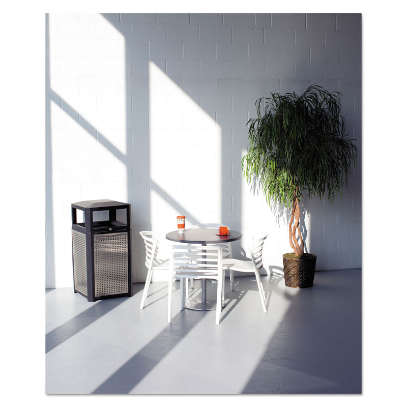 Safco Evos Series Steel Waste Container, 38 gal, Black