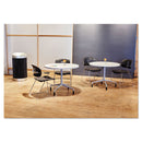 Safco At-Your-Disposal Vertex Receptacle, Round, Polyethylene, 38 gal, Black/Chrome