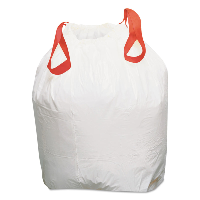 Draw 'n Tie Heavy-Duty Trash Bags, 13 gal, 0.9 mil, 24.5" x 27.38", White, 200/Box