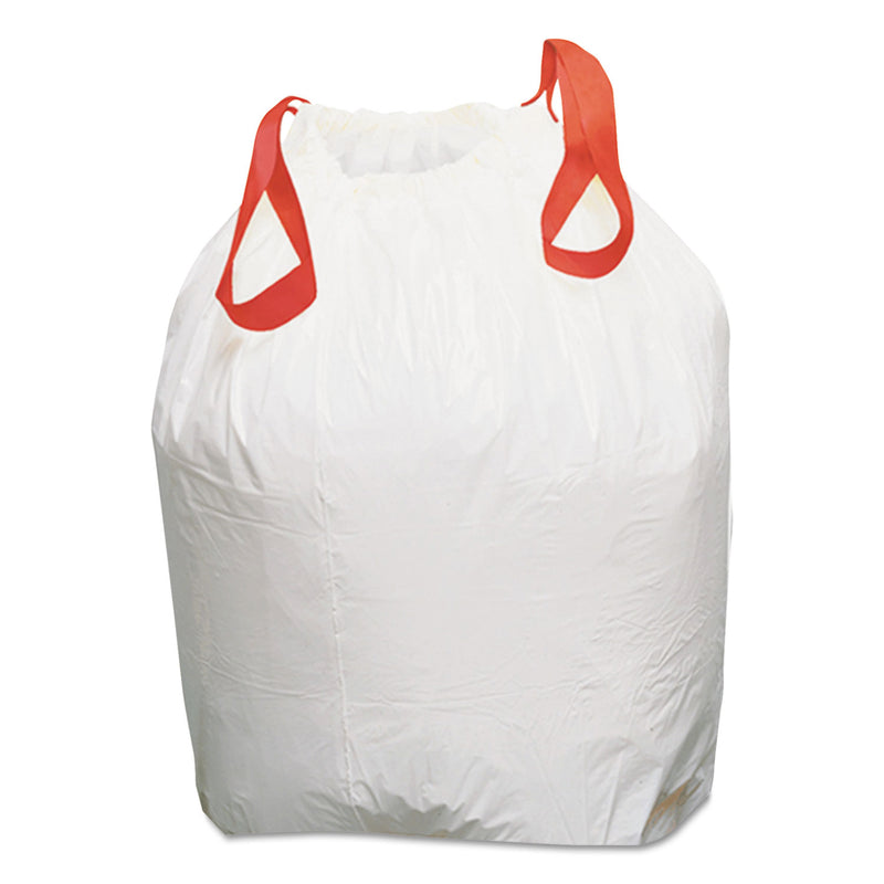 Draw 'n Tie Heavy-Duty Trash Bags, 13 gal, 0.9 mil, 24.5" x 27.38", White, 200/Box