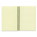 National Single-Subject Wirebound Notebooks, 1 Subject, Narrow Rule, Brown Cover, 8.25 x 6.88, 80 Eye-Ease Green Sheets