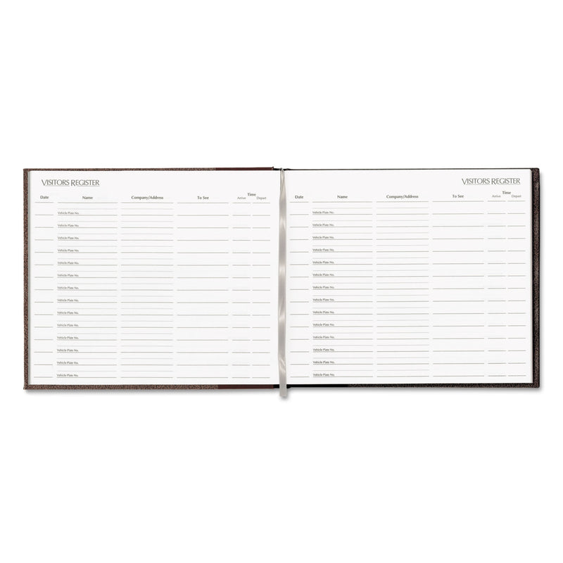 National Hardcover Visitor Register Book, Burgundy Cover, 9.78 x 8.5 Sheets, 128 Sheets/Book