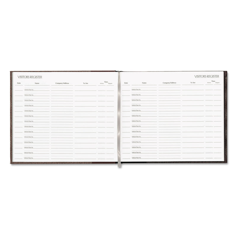 National Hardcover Visitor Register Book, Black Cover, 9.78 x 8.5 Sheets, 128 Sheets/Book