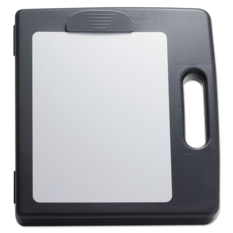 Officemate Portable Dry Erase Clipboard Case, 0.5" Clip Capacity, Holds 8.5 x 11 Sheets, Charcoal