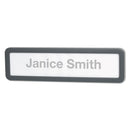 Universal Recycled Cubicle Nameplate with Rounded Corners, 9 x 2.5, Charcoal