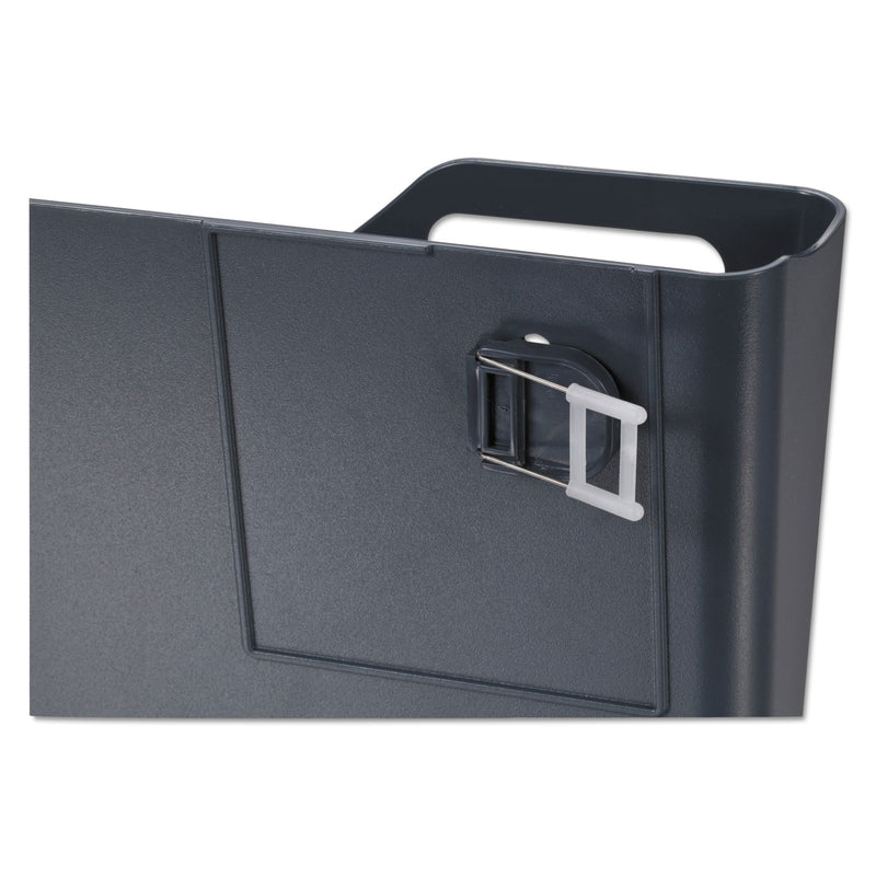 Universal Recycled Plastic Cubicle Single File Pocket, Cubicle Pins Mount, 13.5 x 3 x 7, Charcoal