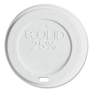 Eco-Products EcoLid 25% Recyycled Content Hot Cup Lid, White, Fits 10 oz to 20 oz Cups, 100/Pack, 10 Packs/Carton