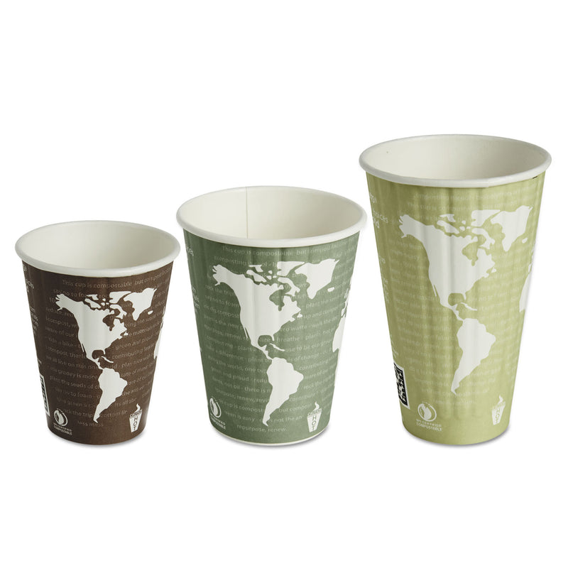 Eco-Products World Art Renewable and Compostable Insulated Hot Cups, PLA, 8 oz, 40/Pack, 20 Packs/Carton