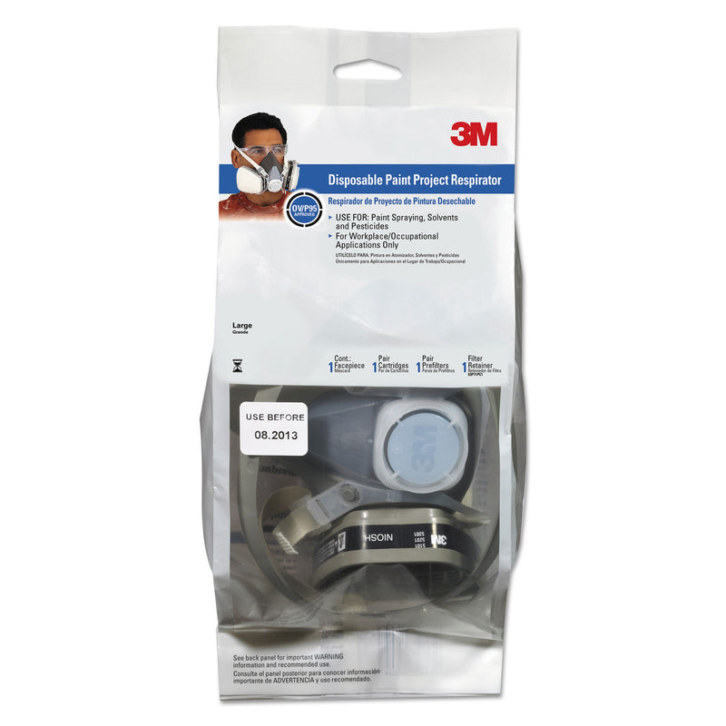 3M Half Facepiece Disposable Respirator Assembly, Large