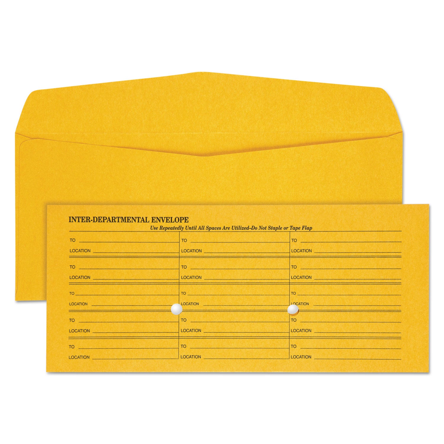 Light Brown Fold Flap Kraft Trade Size Interoffice Envelope, One-Sided ...