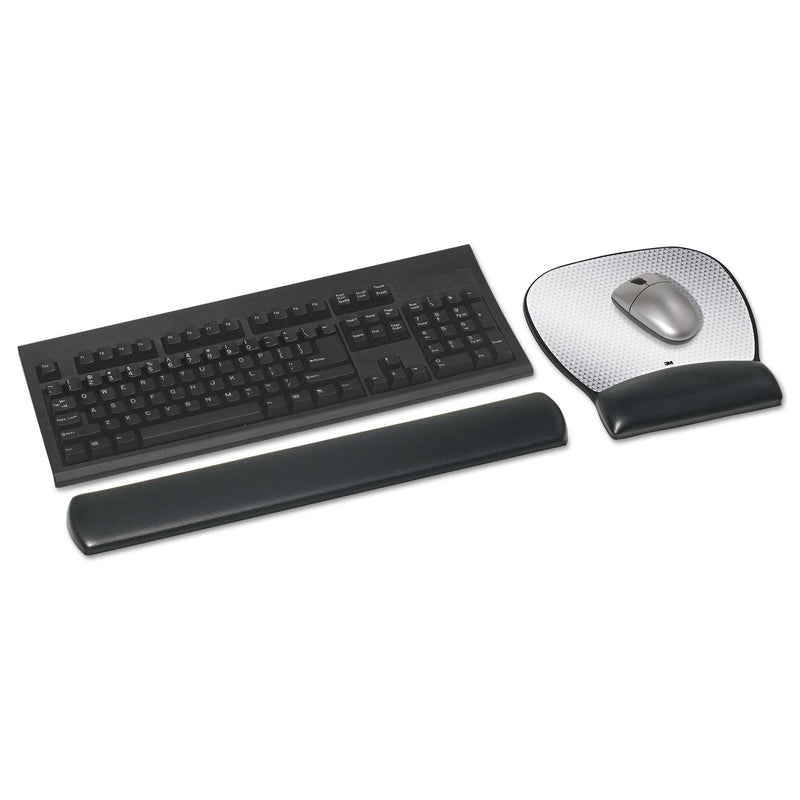 3M Antimicrobial Gel Large Mouse Pad with Wrist Rest, 9.25 x 8.75, Black