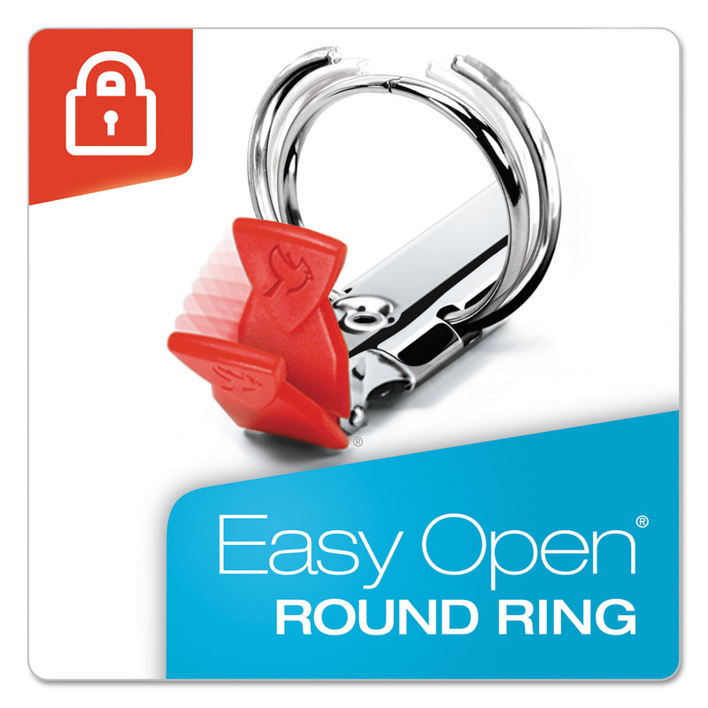 Cardinal Premier Easy Open ClearVue Locking Round Ring Binder, 3 Rings, 2" Capacity, 11 x 8.5, Black