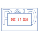 Xstamper VersaDater Message Dater, 2.13 x 1.31, PAID, Blue/Red