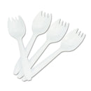 Boardwalk Mediumweight Polypropylene Cutlery, Spork, White, 1000/Carton