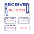 Trodat Professional 5-in-1 Date Stamp, Self-Inking, 1 x 1.63, Blue/Red