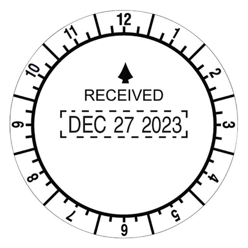 Trodat Time and Date Received Round Stamp, Conventional, 2" Diameter