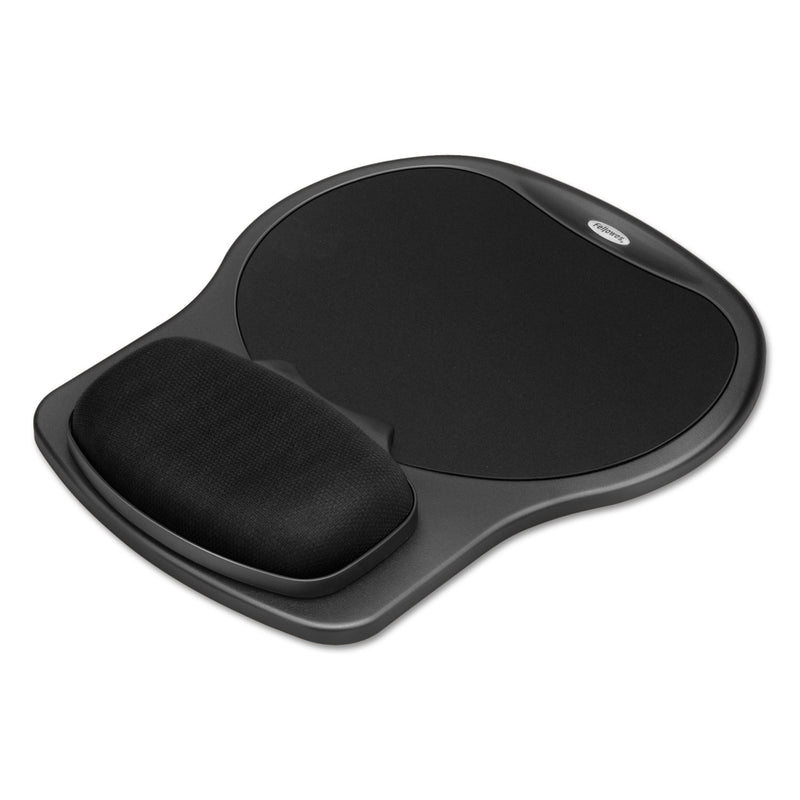 Fellowes Easy Glide Gel Mouse Pad with Wrist Rest, 10 x 12, Black