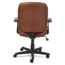 OIF Swivel/Tilt Bonded Leather Task Chair, Supports 250 lb, 16.93" to 20.67" Seat Height, Chestnut Brown Seat/Back, Black Base