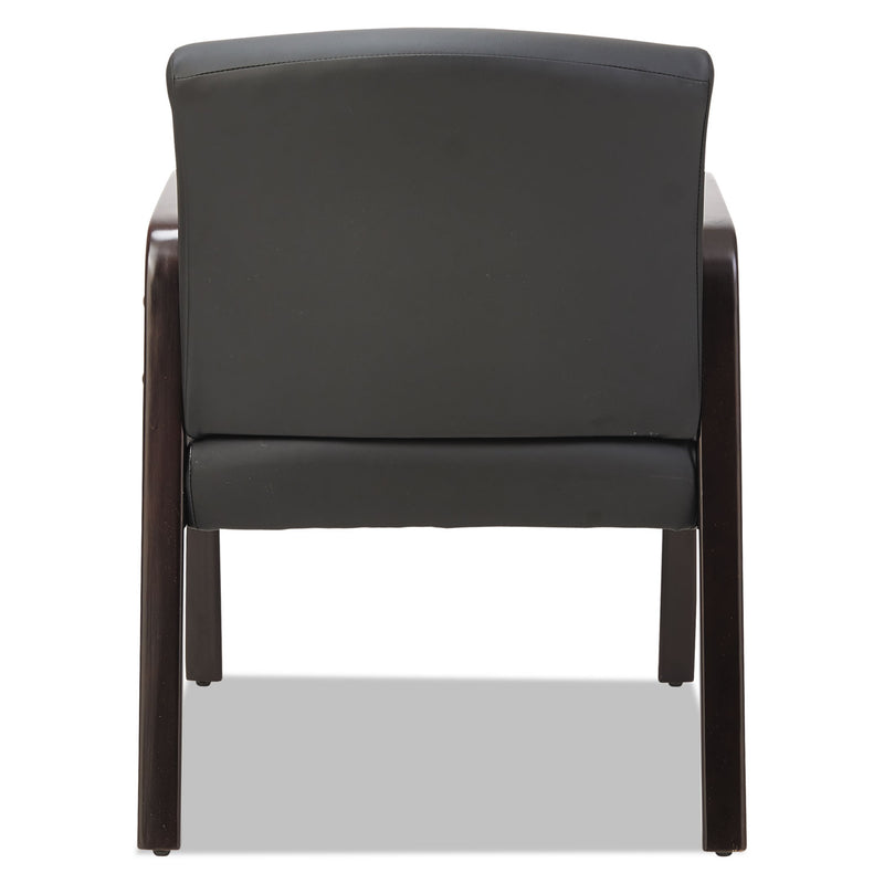 Alera Reception Lounge WL Series Guest Chair, 24.21" x 24.8" x 32.67", Black Seat/Back, Espresso Base