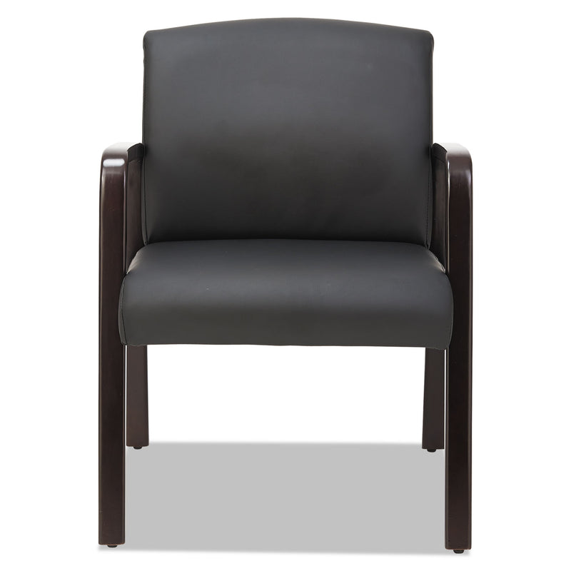 Alera Reception Lounge WL Series Guest Chair, 24.21" x 24.8" x 32.67", Black Seat/Back, Espresso Base