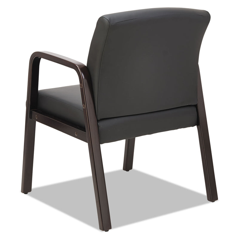 Alera Reception Lounge WL Series Guest Chair, 24.21" x 24.8" x 32.67", Black Seat/Back, Espresso Base