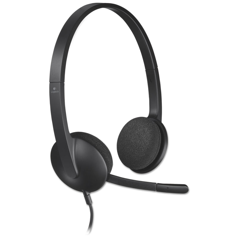 Logitech H340 Corded Headset, USB, Black