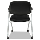 HON HVL303 Nesting Arm Chair, Supports Up to 250 lb, Black Seat/Back, Silver Base