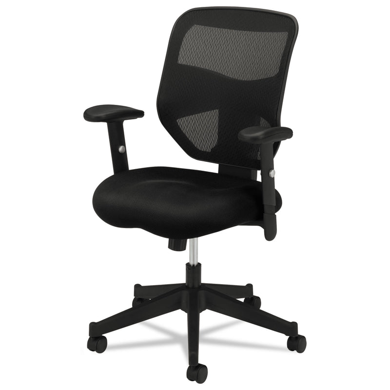 HON VL531 Mesh High-Back Task Chair with Adjustable Arms, Supports Up to 250 lb, 18" to 22" Seat Height, Black