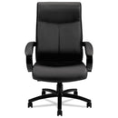 HON Validate Big and Tall Leather Chair, Supports Up to 450 lb, 18.75" to 21.5" Seat Height, Black