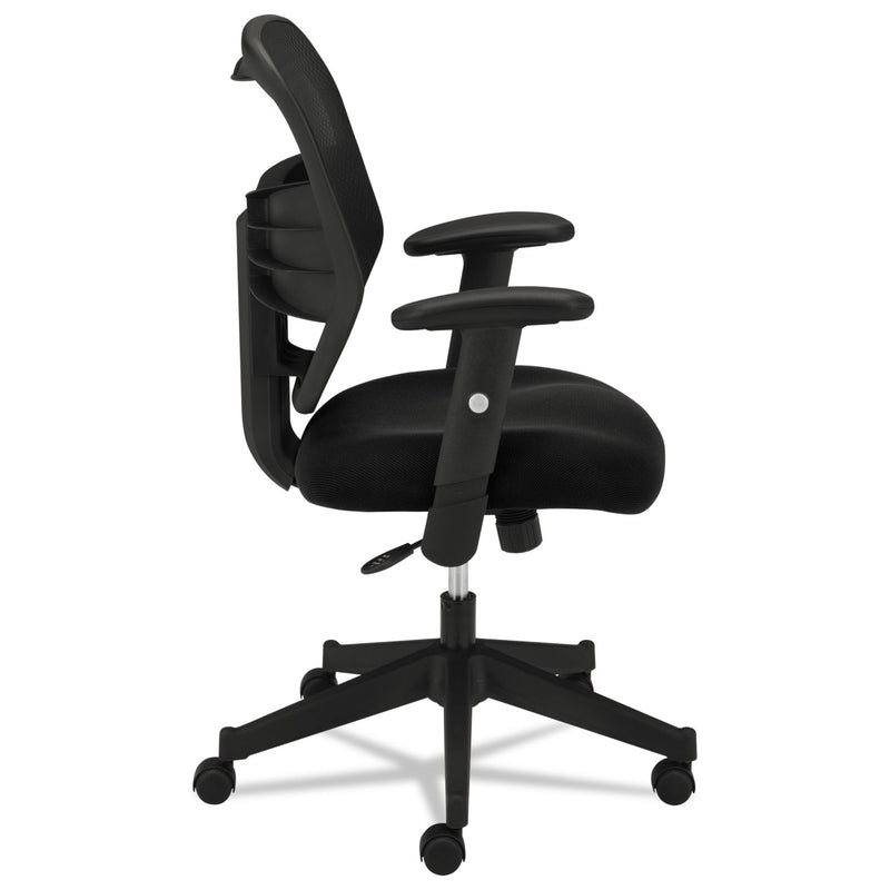 HON VL531 Mesh High-Back Task Chair with Adjustable Arms, Supports Up to 250 lb, 18" to 22" Seat Height, Black