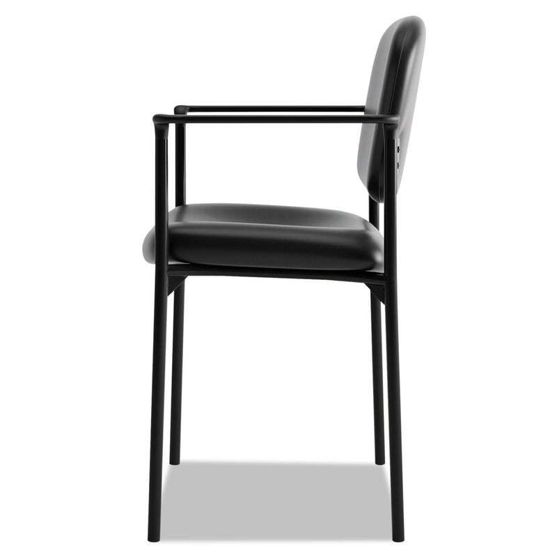 HON VL616 Stacking Guest Chair with Arms, Supports Up to 250 lb, Black