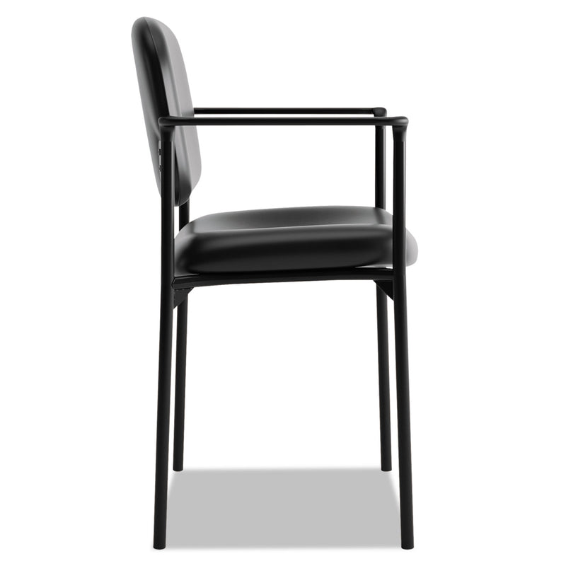 HON VL616 Stacking Guest Chair with Arms, Supports Up to 250 lb, Black