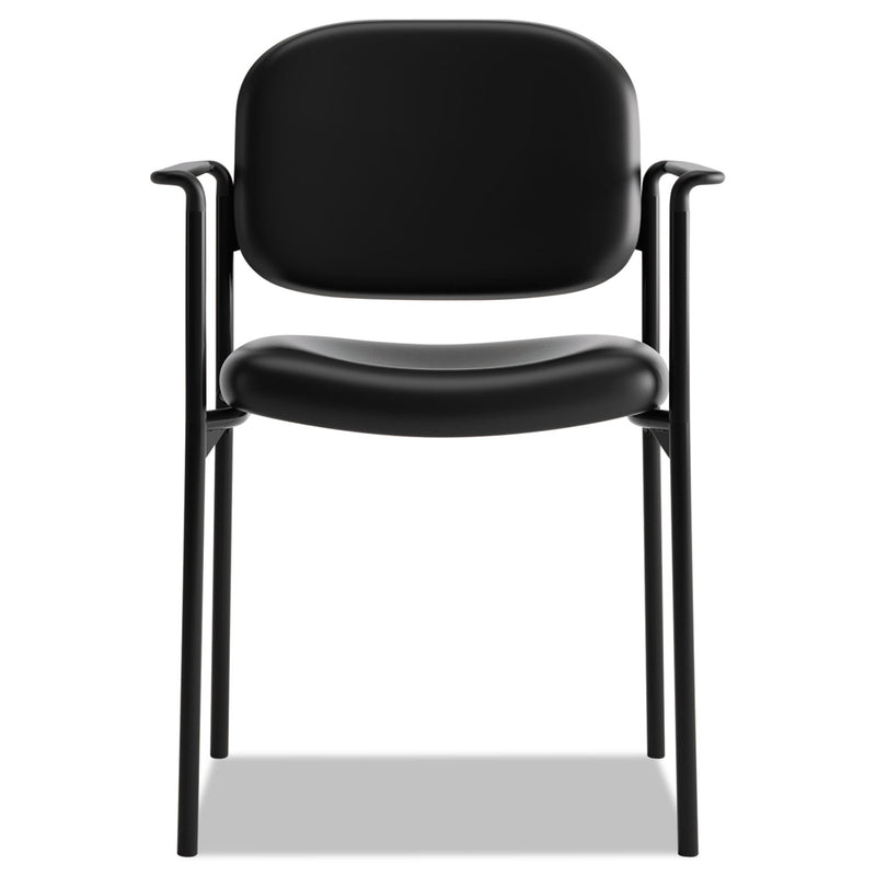 HON VL616 Stacking Guest Chair with Arms, Supports Up to 250 lb, Black
