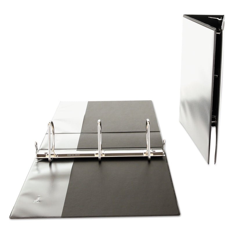 Universal Slant D-Ring View Binder, 3 Rings, 4" Capacity, 11 x 8.5, Black