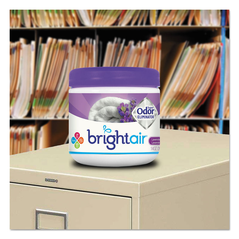 BRIGHT Air Super Odor Eliminator, Lavender and Fresh Linen, Purple, 14 oz Jar