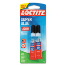 Loctite Super Glue Liquid Tubes, 0.07 oz, Dries Clear, 2/Pack