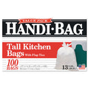 Handi-Bag Super Value Pack, 13 gal, 0.6 mil, 23.75" x 28", White, 600/Carton