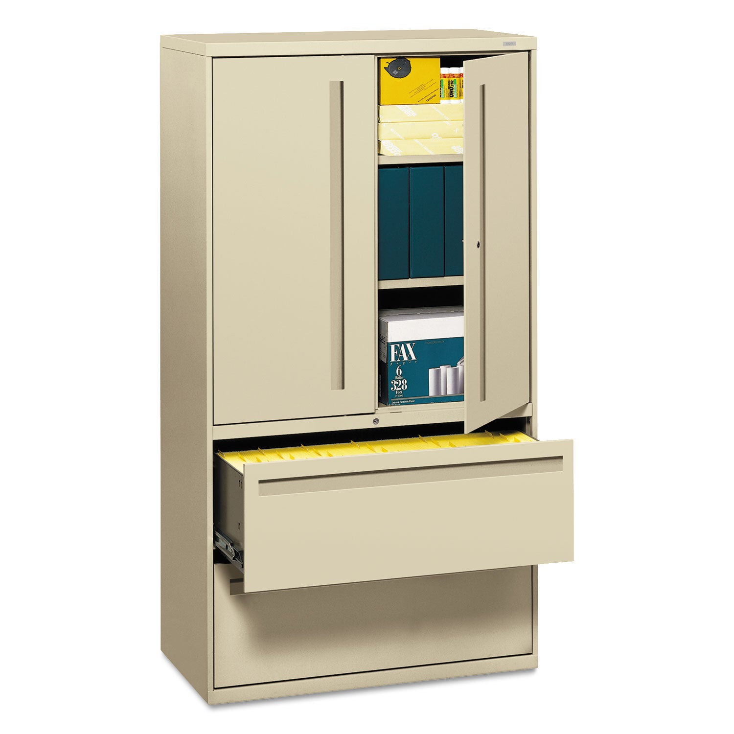 Brigade 700 Series Lateral File, Three-Shelf Enclosed Storage, 2 Legal ...