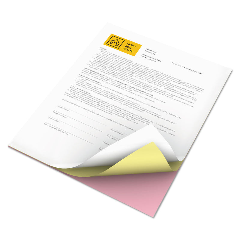 xerox Revolution Carbonless 3-Part Paper, 8.5 x 11, Canary/Pink/White, 2,505/Carton