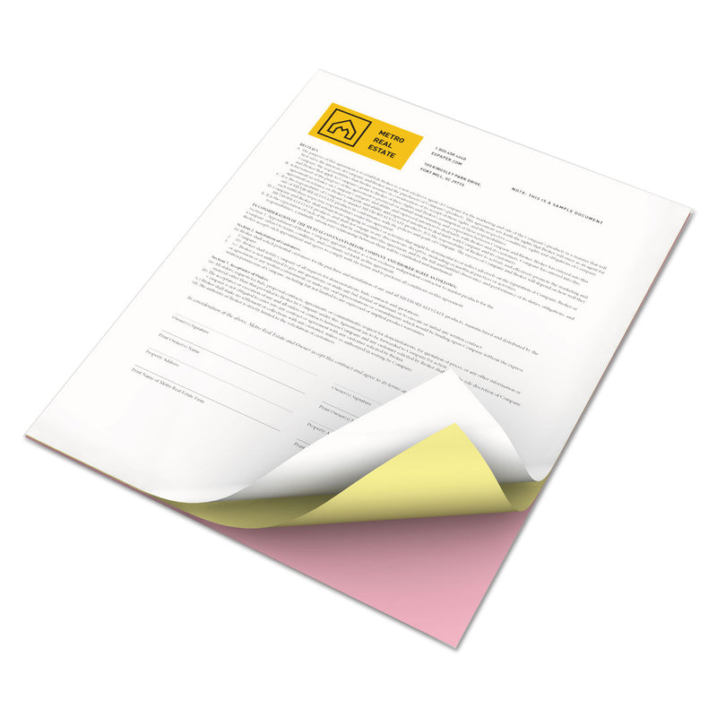 xerox Vitality Multipurpose Carbonless 3-Part Paper, 8.5 x 11, Canary/Pink/White, 5,010/Carton