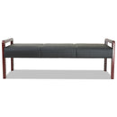 Alera Reception Lounge WL Series Bench, Three-Seater, 65.75w x 22.25d x 22.88h, Black/Mahogany