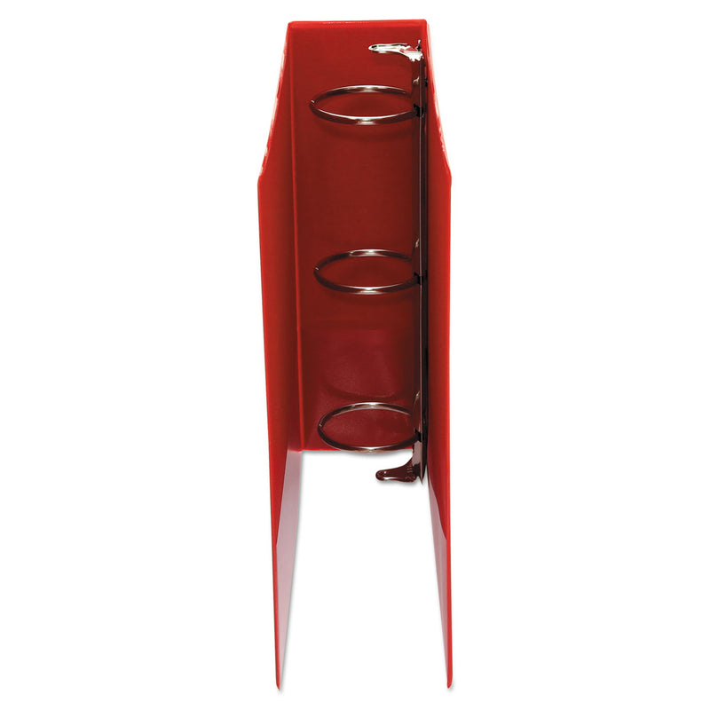 Universal Economy Non-View Round Ring Binder, 3 Rings, 3" Capacity, 11 x 8.5, Red