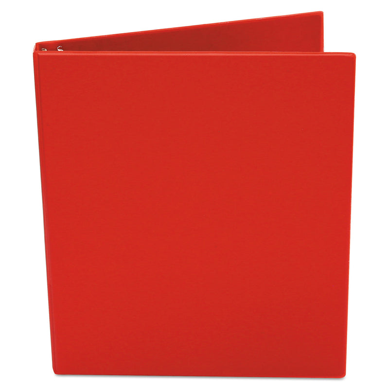 Universal Economy Non-View Round Ring Binder, 3 Rings, 0.5" Capacity, 11 x 8.5, Red