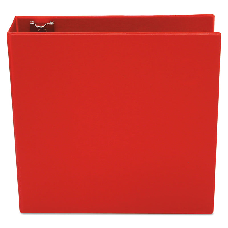 Universal Economy Non-View Round Ring Binder, 3 Rings, 3" Capacity, 11 x 8.5, Red