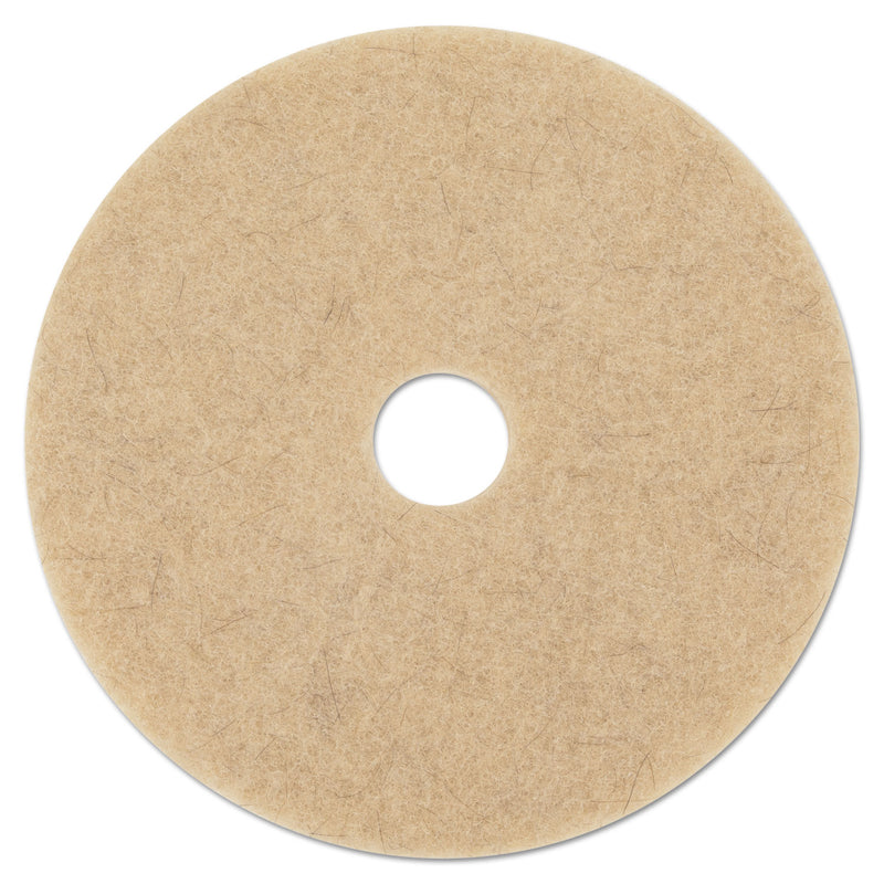 Boardwalk Natural Hog Hair Burnishing Floor Pads, 17" Diameter, Tan, 5/Carton