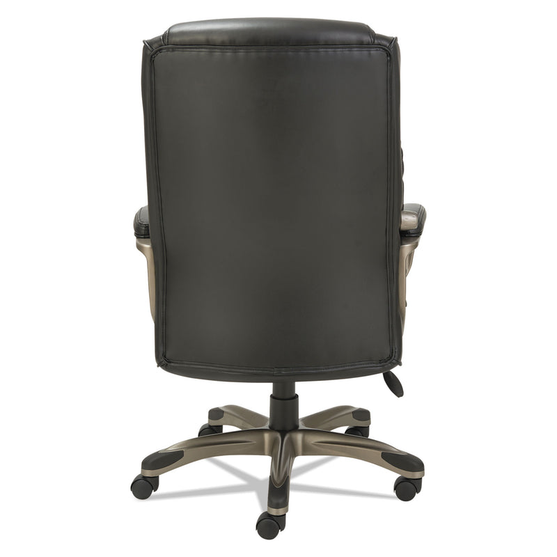 Alera Veon Series Executive High-Back Bonded Leather Chair, Supports Up to 275 lb, Black Seat/Back, Graphite Base