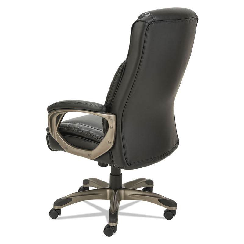 Alera Veon Series Executive High-Back Bonded Leather Chair, Supports Up to 275 lb, Black Seat/Back, Graphite Base