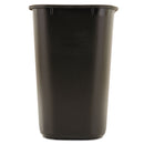 Rubbermaid Deskside Plastic Wastebasket, Rectangular, 7 gal, Black