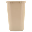 Rubbermaid Deskside Plastic Wastebasket, Rectangular, 7 gal, Beige