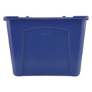 Rubbermaid Stacking Recycle Bin, Rectangular, Polyethylene, 14 gal, Blue